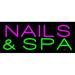 Pink Nails and Spa Green LED Neon Sign 10 x 24 - inches Black Square Cut Acrylic Backing with Dimmer - Bright and Premium built indoor LED Neon Sign for Spa interior decor and storefront.