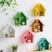 Creative Wooden Small House Decoration Retro Color Storage Wall Frame Children Room Gift Wall Decoration Wall Decoration Shelf