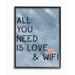 The Stupell Home Decor Collection All You Need is Love and WiFi Blue Typography Oversized Framed Giclee Texturized Art 16 x 1.5 x 20