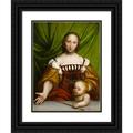 Anonymous 15x18 Black Ornate Wood Framed Double Matted Museum Art Print Titled - Venus with Cupid (1526-28)