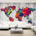 Tiptophomedecor World Map Wallpaper Wall Mural - Happy Colored World