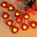 Travelwant Valentine s Day Wooden Heart String Lights LED Fairy Lights Hanging Wood Love Lights Lamp Battery Operated