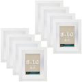 8 x 10 Belmont Float Picture Frame by Studio DÃ©cor - Pre-attached Hanging Hardware Horizontal or Vertical - MDF White Bulk 8 Pack