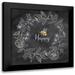 Coulter Cynthia 12x12 Black Modern Framed Museum Art Print Titled - Bee Sentiment Wreath black I-Happy