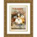 Strobridge and Co. Lith. 14x18 Gold Ornate Wood Frame and Double Matted Museum Art Print Titled - The Sandow Trocadero Vaudevilles (1894)