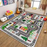 Area Rug for Playroom Car Road Map Rugs Play Numbers Rugs Thicken Memory Foam - Educational & Game Carpet Play Mat for Boys / Girls Bedroom Playroom Living Room Game Play Mat(Only Rug)