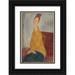Amedeo Modigliani 11x14 Black Ornate Wood Framed Double Matted Museum Art Print Titled: Jeanne Hebuterne in Yellow Sweater (1918)