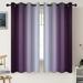 Goory Single Curtain Panel Eyelet Ring Top Blackout Window Curtain Thermal Insulated Room Darkening Curtain Gradient Color Window Drape For Living Room Bedroom Dark Purple W:54 x L:63