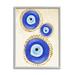 Stupell Industries Round Blue Evil Eye Pattern Lustrous Dotted Detail Painting Gray Framed Art Print Wall Art Design by Two Smart Blondes