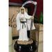 White Santa Muerte With Scythe Figurine 5.5 Tall Bone Mother Angel Of Purity