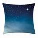 Night Throw Pillow Cushion Cover Ombre Inspired Sky with Vibrant Stars Universe Astronomy Exploration Decorative Square Accent Pillow Case 20 X 20 Inches Pale Blue Dark Blue White by Ambesonne