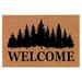 Coir Doormat Front Door Mat New Home Closing Housewarming Gift Welcome Forest Trees Cabin (30 x 18 Standard)