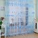 Window Curtains Sheer Voile Tulle for Bedroom Living Room Balcony Kitchen Printed Tulip Pattern Sun-shading Curtain Blue without Beads