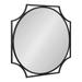 Kate and Laurel Rateau Modern Scalloped Round Wall Mirror 28 x 28 Black Decorative Wall Decor with Circle Mirror and Scalloped Outer Frame for Trendy Concentric Design