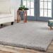 BNM Solid Indoor Shag Runner or Area Rug 4 x 6 Silver