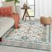 LR Home Bella Therese Gray/Orange Bohemian Floral Wool Area Rug 9 x 12