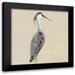 DeRice Julie 12x12 Black Modern Framed Museum Art Print Titled - Heron on Tan I