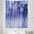 Forest Tapestry Foggy Misty Purple Trees in a Winter Woodland Landscape Scenery Modern Fabric Wall Hanging Decor for Bedroom Living Room Dorm 5 Sizes Purple Black Grey by Ambesonne