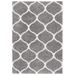 SAFAVIEH Tahoe Thelma Quatrefoil Shag Area Rug 6 7 x 6 7 Square Grey/White