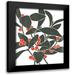 Scarvey Emma 20x24 Black Modern Framed Museum Art Print Titled - Colorblock Berry Branch I