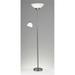 Brushed Steel Metal 300W Combo Torchiere Lamp 22 x 14 x 71 in.