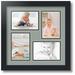 ArtToFrames Collage Photo Picture Frame with 4 - 4x6 Openings Framed in Black with Silverpine and Black Mats (CDM-3926-16)