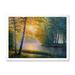 Sunrise Summer With Beautiful River Spring Forest 32 in x 24 in Framed Photography Canvas Art Print by Designart