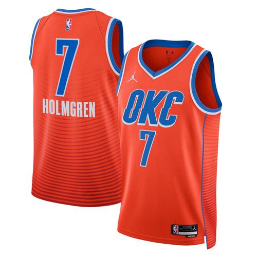Oklahoma City Thunder Jordan Statement Edition Swingman Jersey - Orange Chet Holmgren Unisex