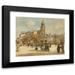 Jean FranÃ§ois RaffaÃ«lli 14x12 Black Modern Framed Museum Art Print Titled - Place De Saint-Germain Des Pres Paris