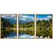 wall26 - 3 Piece Framed Canvas Wall Art - Beautiful Lake Southern Alps New Zealand - Modern Home Art Stretched and Framed Ready to Hang - 24 x36 x3 Natural