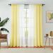 Junvictex Yellow Ombre Chiffon Sheer Crushed Crinkle Semi Voile Curtain for Bedroom Light Filtering Window Treatments 52 Wx54 L Rod Pocket 2 Panels