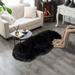 Latepis Soft Black Faux Sheepskin Fur Rug 2x4 Feet Fluffy Rug Shag Nursery Rug Small Cute Rug Area Rug Carpet for Living Room Bedroom Cushion Home DÃ©cor