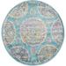 Rugs.com Paragon Collection Rug â€“ 3 Ft Round Blue Medium-Pile Rug Perfect For Kitchens Dining Rooms