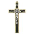 5.25 Gold-Tone St. Benedict Crucifix with Black Enamel Inlays