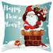 AnuirheiH Christmas Peach skin velvet Throw Pillow Covers 18 x 18 Inches Xmas Cushion Cover Case Decorations Winter Holiday Party Pillow Customized Zipper Pillowcase Decor for Sofa Bed