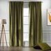 3S Brother s Solid Luxury Matte Velvet Soft Curtains Set of 2 Panels Hanging Back Tap & Rod Pocket Home DÃ©cor Bedroom Kitchen Office Windows Room Darkering ( Lime-52 x120 )