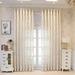 Goory Single Panel Embroidered Drapes Top Eyelet Living Room Treatments Curtains Panels Grommet Kitchen Sheer Voile Beige W:39 x H:51
