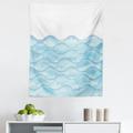 Pale Blue Tapestry Sea Waves Illustration Features Liquid Ocean Motion Water Image Fabric Wall Hanging Decor for Bedroom Living Room Dorm 5 Sizes Pale Blue White by Ambesonne