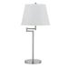 28 in. Metal Round 3-Way Table Lamp with Spider Type Shade Silver & White