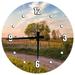 Large Wood Wall Clock 24 Inch Round Summer Days on the Farm Round Small Battery Operated Wall Art