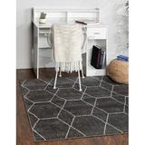 Unique Loom Geometric Trellis Frieze Rug Dark Gray/Ivory 4 1 Square Trellis Traditional Perfect For Dining Room Living Room Bed Room Kids Room