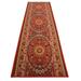 Custom Size Runner Rug Skid Resistant Backing Red Pick Your Own Size Rug Runner Red Oriental Medallion Cut to Size Roll Runner Rugs By Feet Customize in US Facility
