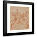 Andrea Sacchi 12x14 Black Modern Framed Museum Art Print Titled - The Virgin and Child with Saint Anthony of Padua Handing a Lily to the Child