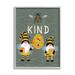 Stupell Industries Clever Be Kind Garden Gnomes Bumble Bees Buzzing Framed Wall Art 11 x 14 Design by Linda Birtel