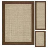 Mainstays Traditional Faux Sisal Brown Indoor Area Rug Set 3 Piece