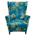 Rosnek Printed Wingback Chair Slipcover Wing Chair Cover Furniture Cover 1-Piece Super Stretch Modern Style Pattern Soft with Elastic Bottom