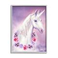 Stupell Industries Unicorn Flower Lei Necklace Purple Pink Fantasy 11 x 14 Design by Ziwei Li