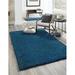 Unique Loom Solid Shag Rug Sapphire Blue/Navy Blue 10 x 13 11 Rectangle Solid Modern Perfect For Living Room Bed Room Dining Room Office