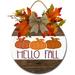 Eveokoki 11 Hello Fall Pumpkin Signs for Front Door Farmhouse Porchï¼Œ Rustic Round Wooden Hanging Wreaths for Housewarming Gift Autumn Decoration Outdoor Indoor Wall Decor