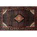 Ahgly Company Indoor Rectangle Traditional Reddish Brown Medallion Area Rugs 2 x 4